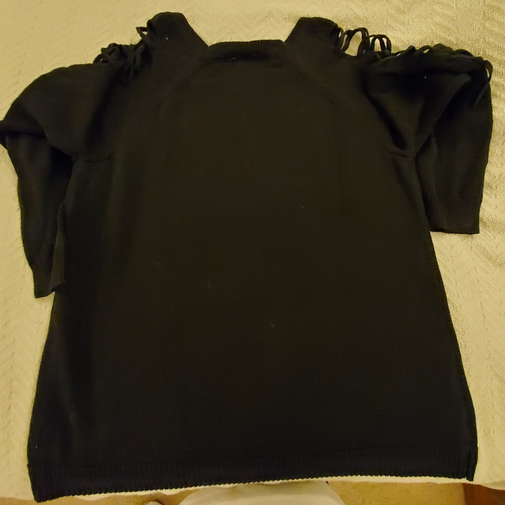 Black Torrid lace up sleeve sweater